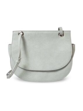 Oliver Bonas Albany Eyelet Saddle Cross Body Bag in Soft Grey/taupe